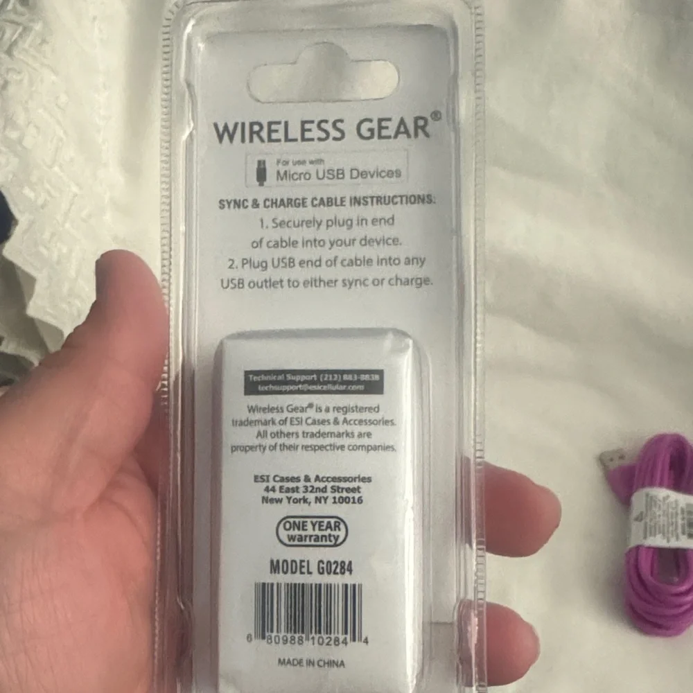 USB Charging Cable Set - Pink and Purple